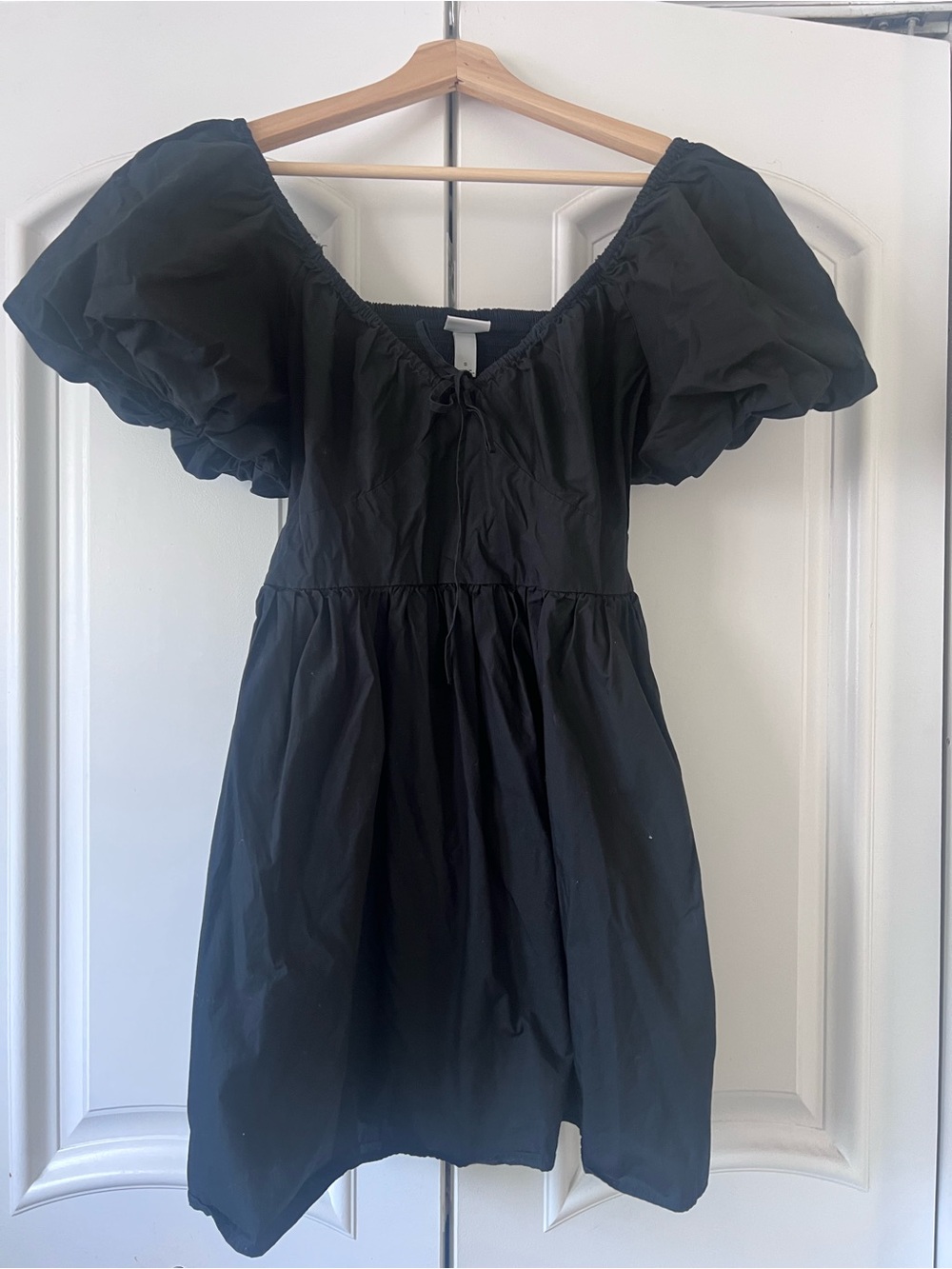 a new day Black Puff-Sleeve Mini Dress